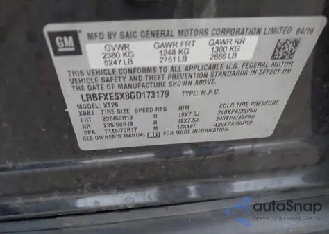 2016 Buick Envision Premium I z USA, uszkodzony, nr VIN LRBFXESX8GD173179